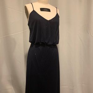 Shimmering navy evening gown